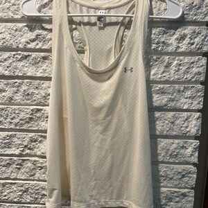 Under Armour Cream Sleeveless Relaxed Tank Top